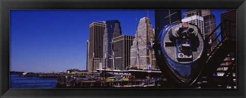 Framed Close-up of a Coin-Operated Binoculars, South Street Seaport, Manhattan, New York City, New York State, USA Print