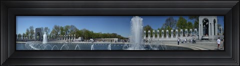 Framed Fountain in a war memorial, National World War II Memorial, Washington DC, USA Print