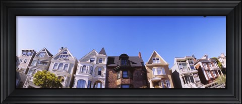 Framed Low angle view of houses in a row, Presidio Heights, San Francisco, California Print
