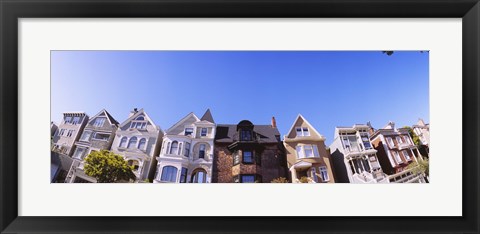 Framed Low angle view of houses in a row, Presidio Heights, San Francisco, California Print