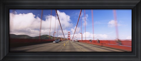 Framed Cars on a bridge, Golden Gate Bridge, San Francisco, California, USA Print