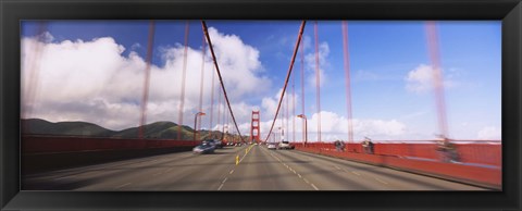 Framed Cars on a bridge, Golden Gate Bridge, San Francisco, California, USA Print