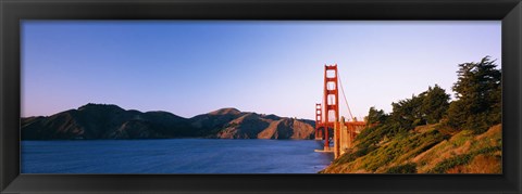 Framed Distant View of Golden Gate Bridge, San Francisco, California, USA Print