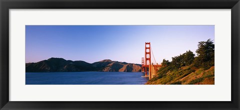 Framed Distant View of Golden Gate Bridge, San Francisco, California, USA Print