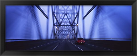 Framed Bay Bridge at Night, San Francisco, California Print
