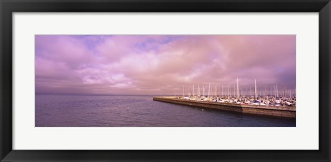 Framed Yachts moored at a harbor, San Francisco Bay, San Francisco, California, USA Print
