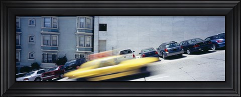 Framed Cars parked on the roadside, San Francisco, California, USA Print