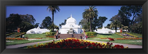 Framed Tourists in a formal garden, Conservatory of Flowers, Golden Gate Park, San Francisco, California, USA Print