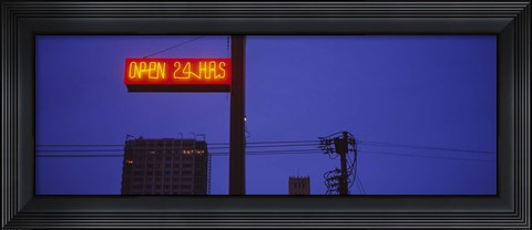 Framed Low angle view of a neon sign, San Francisco, California Print