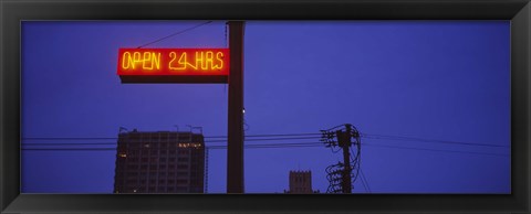 Framed Low angle view of a neon sign, San Francisco, California Print