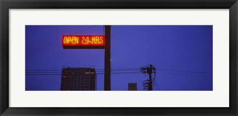Framed Low angle view of a neon sign, San Francisco, California Print