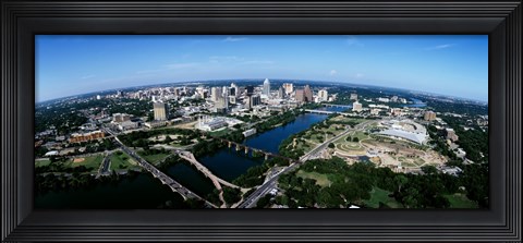 Framed Bird&#39;s Eye view of Austin,Texas Print