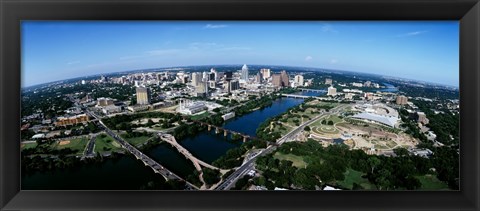 Framed Bird&#39;s Eye view of Austin,Texas Print