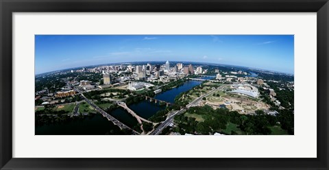 Framed Bird&#39;s Eye view of Austin,Texas Print