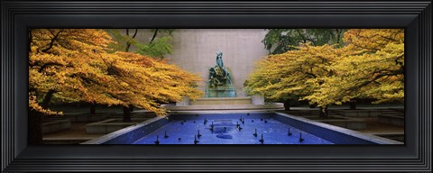 Framed Fountain in a garden, Fountain Of The Great Lakes, Art Institute Of Chicago, Chicago, Cook County, Illinois, USA Print