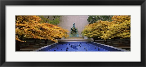 Framed Fountain in a garden, Fountain Of The Great Lakes, Art Institute Of Chicago, Chicago, Cook County, Illinois, USA Print