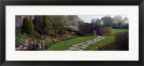 Framed Flowers in a garden, Ladew Topiary Gardens, Monkton, Baltimore County, Maryland, USA Print