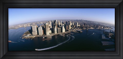 Framed Aerial View of Manhattan, New York City Print