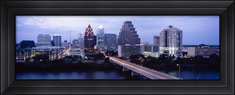 Framed Bridge across a lake, Town Lake, Colorado River, Austin, Texas, USA Print