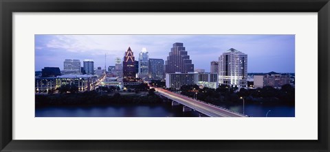 Framed Bridge across a lake, Town Lake, Colorado River, Austin, Texas, USA Print