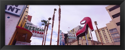 Framed Low angle view of a sculpture of a high heel, Fremont Street, Las Vegas, Clark County, Nevada, USA Print