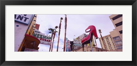 Framed Low angle view of a sculpture of a high heel, Fremont Street, Las Vegas, Clark County, Nevada, USA Print