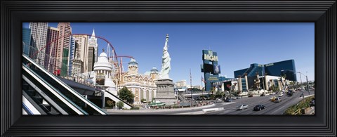 Framed Buildings in a city, New York New York Hotel, MGM Casino, The Strip, Las Vegas, Clark County, Nevada, USA Print