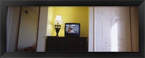 Framed Television and lamp in a hotel room, Las Vegas, Nevada Print
