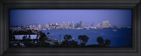 Framed San Diego skyline, California Print