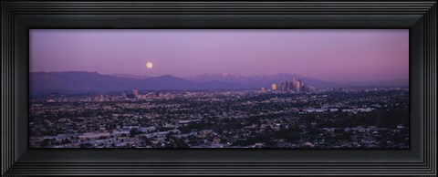 Framed Hollywood and San Gabriel Mountains, Los Angeles County Print