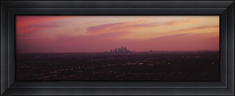 Framed Red sky over Los Angeles, California Print