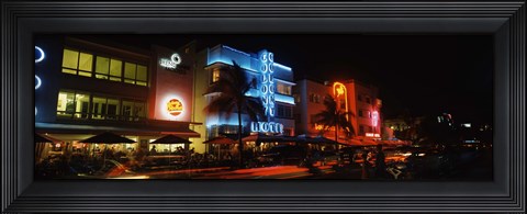 Framed Ocean Drive, South Beach, Miami Beach, Florida Print