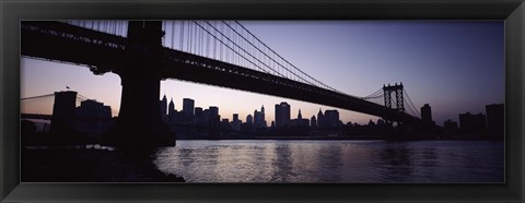 Framed Low angle view of a bridge, Manhattan Bridge, Lower Manhattan, New York City, New York State, USA Print