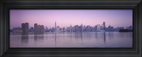 Framed Buildings at the waterfront viewed from Queens, Empire State Building, Midtown Manhattan, New York City, New York State, USA Print