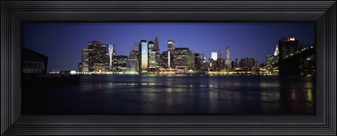 Framed Manhattan skyline seen from Fulton Ferry, Brooklyn, New York City, New York State, USA Print