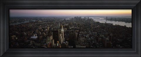 Framed Aerial view of a city, Lower Manhattan and Financial District, Manhattan, New York City, New York State, USA Print