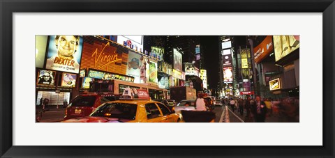 Framed Buildings lit up at night in a city, Broadway, Times Square, Midtown Manhattan, Manhattan, New York City, New York State, USA Print