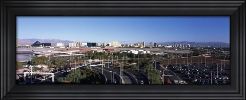 Framed Roads in a city with an airport in the background, McCarran International Airport, Las Vegas, Nevada Print