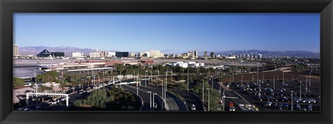 Framed Roads in a city with an airport in the background, McCarran International Airport, Las Vegas, Nevada Print