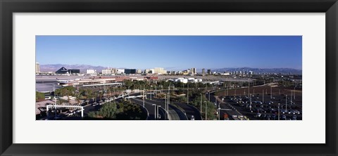 Framed Roads in a city with an airport in the background, McCarran International Airport, Las Vegas, Nevada Print