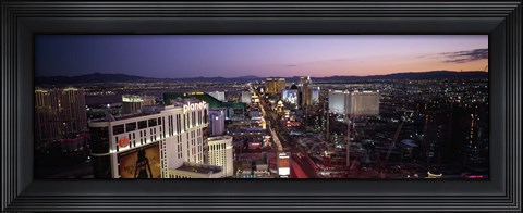 Framed Aerial view of a city, Paris Las Vegas, The Las Vegas Strip, Las Vegas, Nevada, USA Print