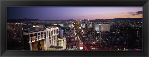 Framed Aerial view of a city, Paris Las Vegas, The Las Vegas Strip, Las Vegas, Nevada, USA Print