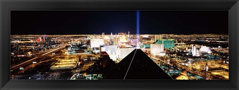 Framed High angle view of a city from Mandalay Bay Resort and Casino, Las Vegas, Clark County, Nevada, USA Print