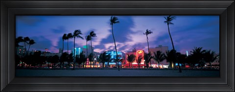 Framed Buildings lit up at dusk, Miami, Florida, USA Print