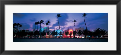 Framed Buildings lit up at dusk, Miami, Florida, USA Print