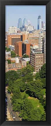 Framed Skyscrapers in a city, Washington Square, Philadelphia, Philadelphia County, Pennsylvania, USA Print