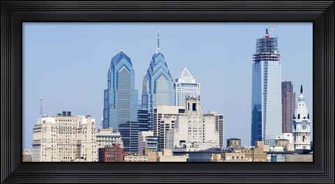 Framed Skyscrapers in a city, Philadelphia, Philadelphia County, Pennsylvania, USA Print