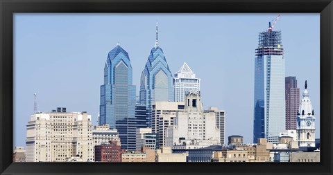 Framed Skyscrapers in a city, Philadelphia, Philadelphia County, Pennsylvania, USA Print