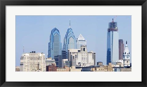 Framed Skyscrapers in a city, Philadelphia, Philadelphia County, Pennsylvania, USA Print