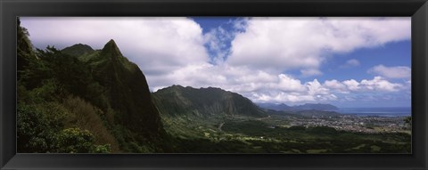 Framed Clouds over a mountain, Kaneohe, Oahu, Hawaii, USA Print